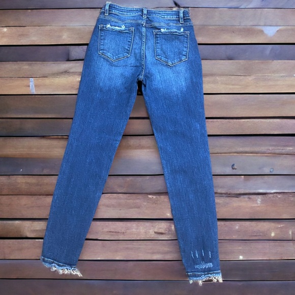 KanCaN Estilo Dark Wash Distressed High Rise Skinny Jeans | Women’s Size 13/30 - Picture 3 of 7